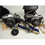 2 OLYMPUS CAMERAS TO INCLUDE OM20 AND OM1-N ZUIKO 1:1.8 50MM