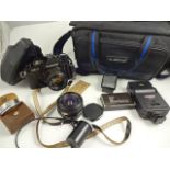 CHINON CE4 BUNDLE, FILTERS, FLASH, BAG ETC