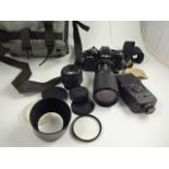 MINOLTA X 500 CAMERA BUNDLE TAMRON ZOOM LENS, BAG ETC