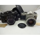 2 COSINA CAMERAS TO INCLUDE C3 COSINA 35-70MM AND CSM GOTTINGEN 1:2.8 50MM WITH CASE