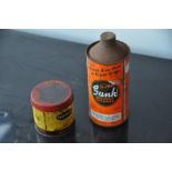 tin of filtrate grease & a tin of D_P Gunk solvent cleaner