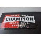 vintage ceramic champion spark plug sign