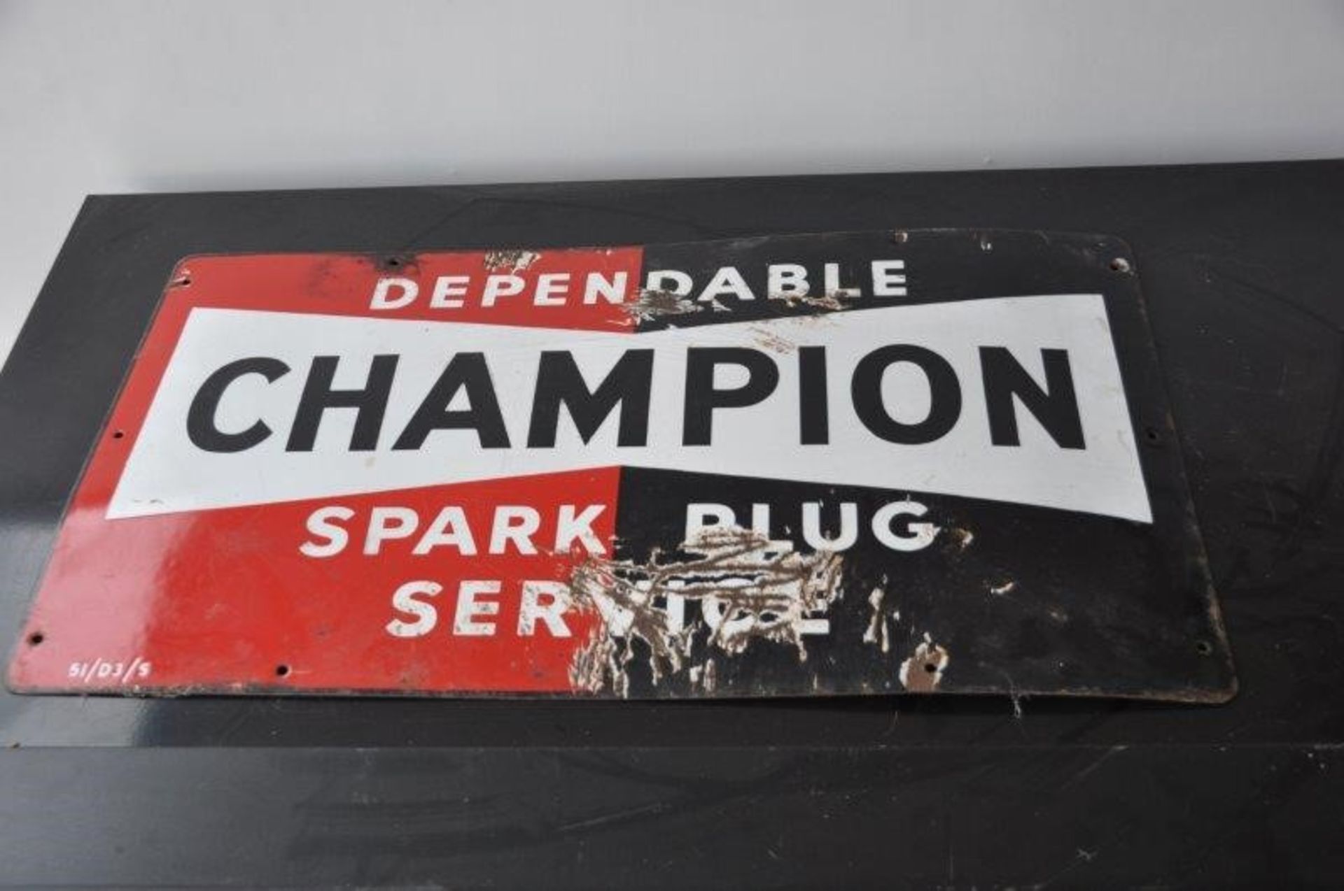 vintage ceramic champion spark plug sign