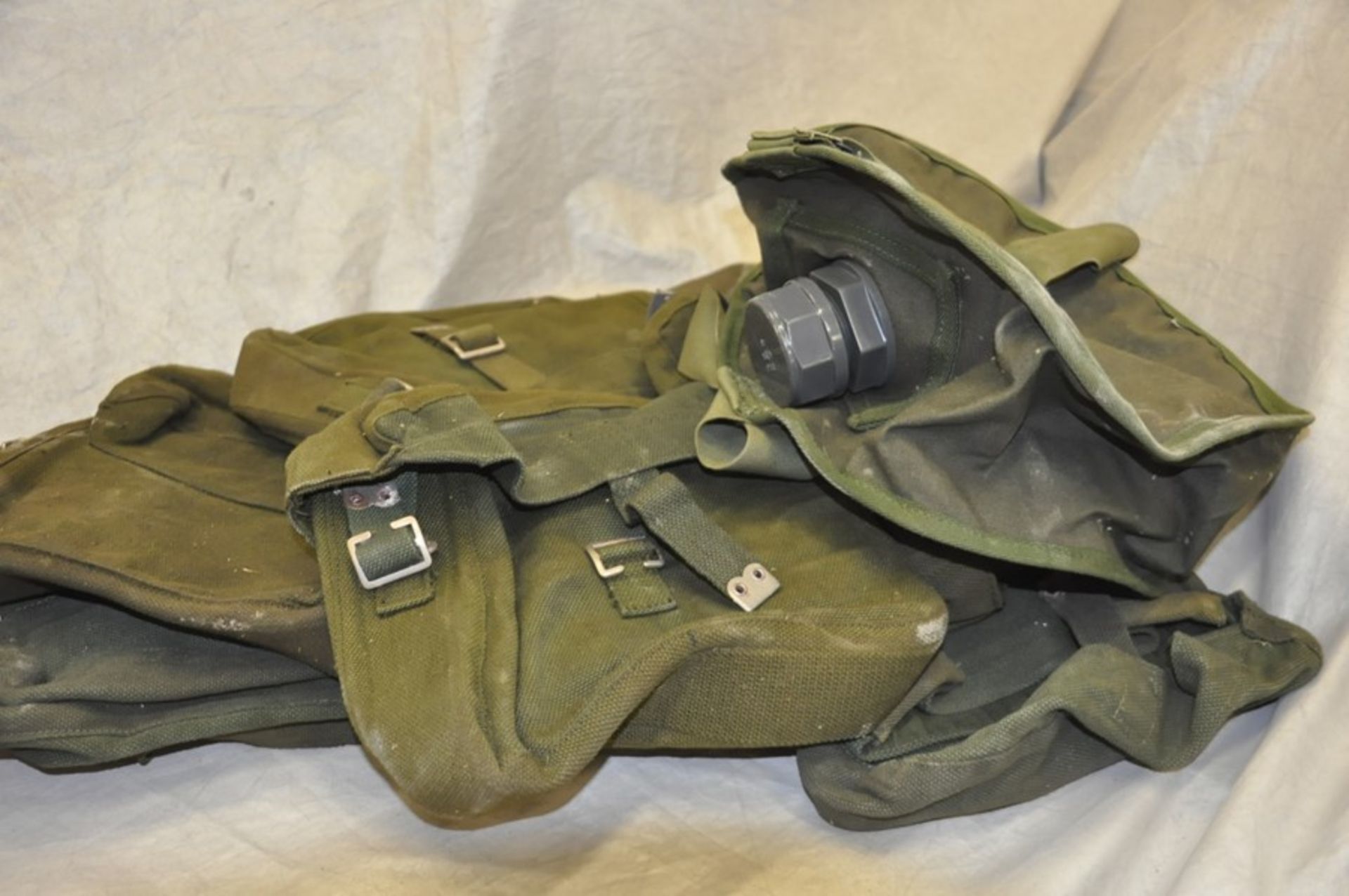Six 1950's webbing packs and 1990 water carrier - Image 2 of 3