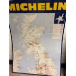 An enamel Michelin sign/map of Northern Britain on aluminium