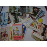 Quantity of mixed, mostly vintage postcards