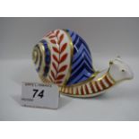 Royal Crown Derby Snail, no stopper, 12cm tall