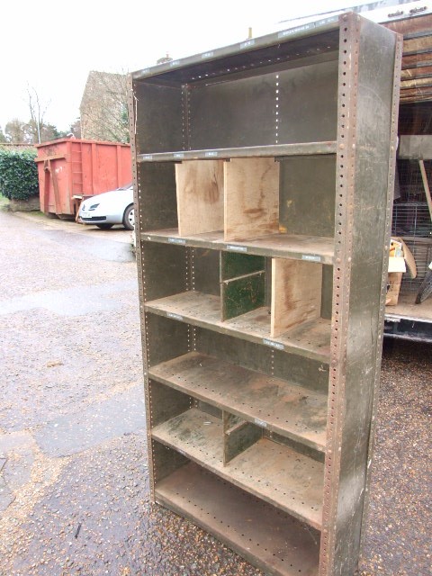 Retro Metal Shelving Unit 3 ft wide 75 inches tall 1 ft deep - Image 3 of 4