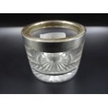 Silver rimmed glass inkwell, 1904 John Grinsell and sons