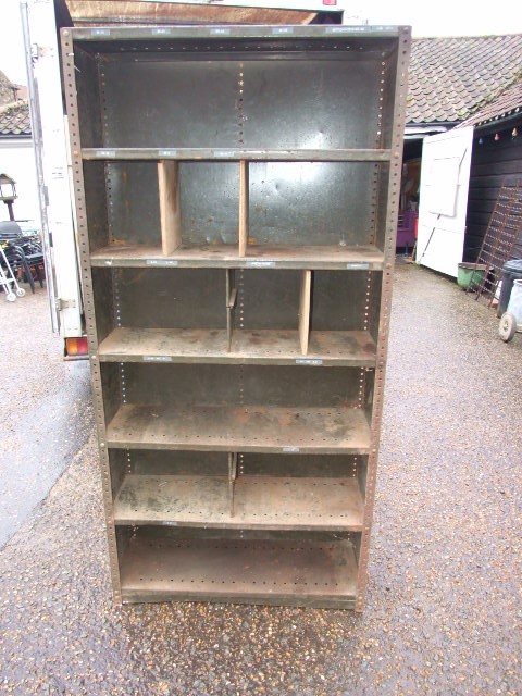 Retro Metal Shelving Unit 3 ft wide 75 inches tall 1 ft deep - Image 4 of 4