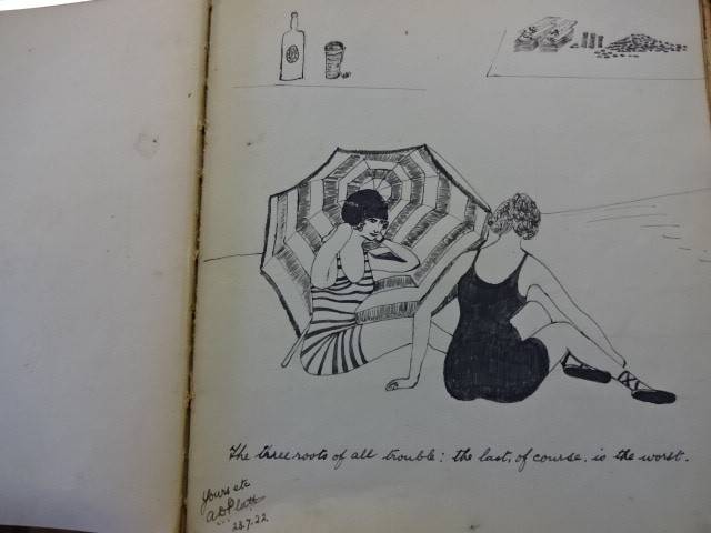 Small book of sketches, poems etc from WW1 to 1950's - Image 3 of 7