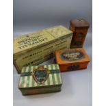 Quantity of vintage tins, mostly toffee and sweet related to include sharps