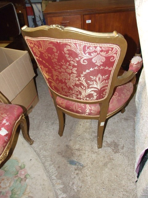Pair Gilded French Style Armchairs for reupholstery - Image 4 of 4