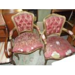 Pair Gilded French Style Armchairs for reupholstery