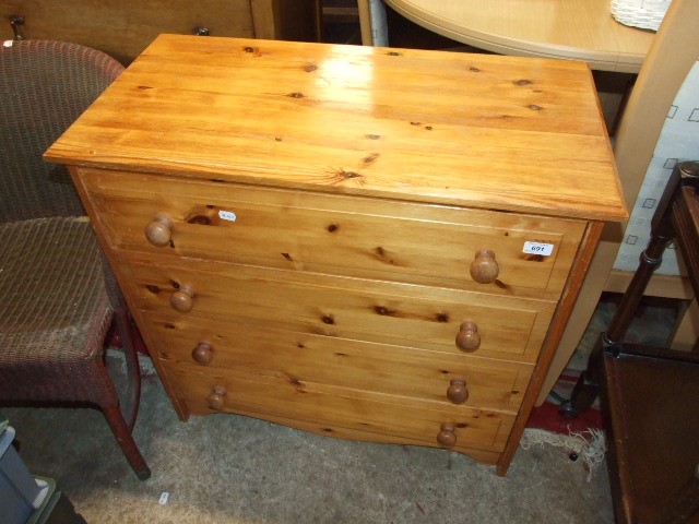 Modern Pine 4 draw chest 32 inches wide