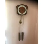German Hege pendulum wall clock with 2 weights