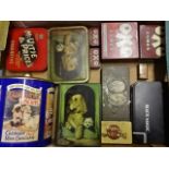 Quantity of vintage tins, mostly food related to include OXO, Cadbury, Mcvities, Roundtree etc