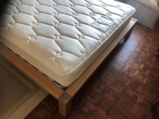 Oak King Size Bed with 5ft wide mattress - Image 2 of 5