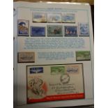 2 folders of stamps relating to the Olympics and Aquatic activity's