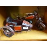 metal bike and sidecar model