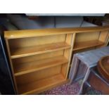 Large Oak bookcase with 4 adjustable shelves 72 1/2 inches wide 42 tall 9 1/2 deep