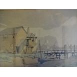 Henry John Wilson watercolour of 'The harbour watch house, Newhaven' signed, 1946 (60 x 50)cm