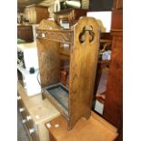 Antique Oak stick / umbrella stand with drip tray