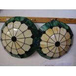 Pair of Art-Deco shades, 35cm in diameter