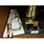 Ladies Tavannes wristwatch, plus necklace, pendants, brooch and plated mug