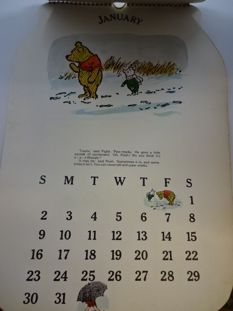 3 Winnie the Pooh prints after E H Shepard plus 1977 Winnie the Pooh calendar - Image 5 of 5