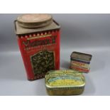 Quantity of vintage tins, mostly lozenges, pastels etc