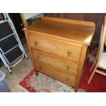 Vintage 3 draw Oak chest 33 inches wide 3ft tall