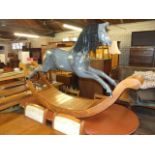 Large Rocking Horse on bow rocker. Missing tail