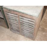 Vintage Industrial 22 Drawer Metal Unit 30 x 30 inches 17 deep