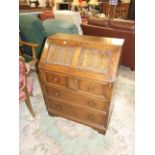 Oak Linen Fold Bureau