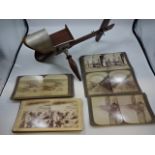Antique 3D picture viewer by Underwood and Underwood of New York complete with 75+ original 3D