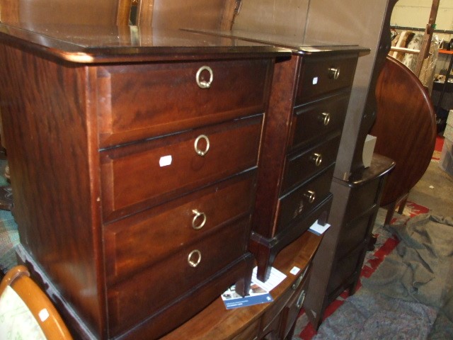 Pair Stag 4 draw bedside units