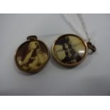 Pair of pinch beck 'rock of ages' Abingdon pendants