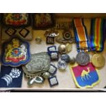 Collection of WW1 militaria from 624742 GNR H.B Larby H.A.G ART. To include 2 medals, badges,