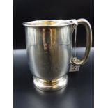 Emily Viners, Sheffield, 1934 Silver Childs cup with engraving 165g