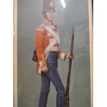 4 prints of military infantry uniforms (25 x 54)cm