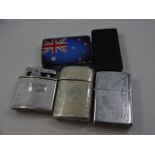 5 lighters to include park of USA, Zippo, two Ronsons and Australian flag motif lighter