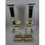 2 pairs of plated Marks and Spencer's candlesticks