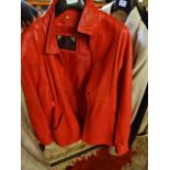 2 ladies red leather jackets, Medium