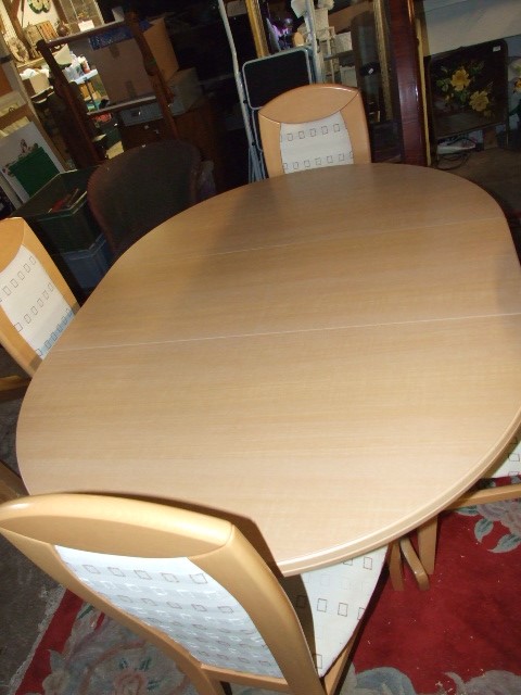 Modern Extending Dining Table with 4 Chairs - Image 2 of 2