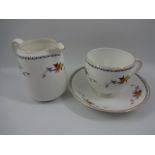 Retro Heathcote oranges and lemons pattern part tea set, 35 pieces total