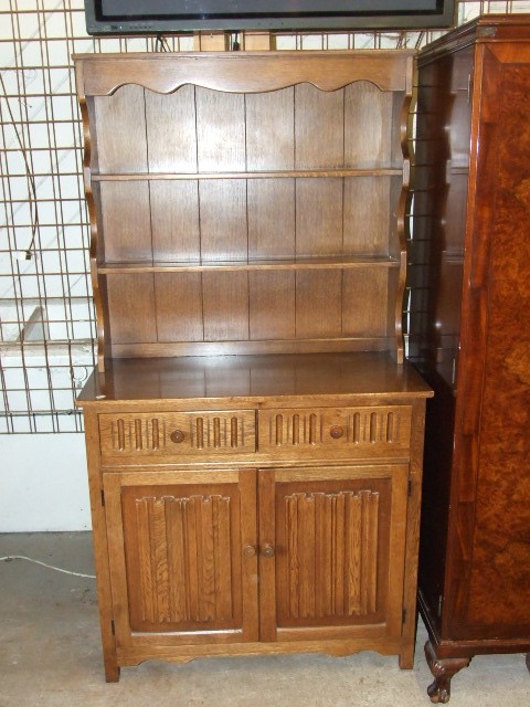 Oak Linen Fold Dresser 37 1/2 inches wide