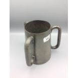 3 handled glass bottomed pewter mug a/f