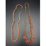 2 x Coral Necklaces