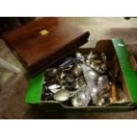 3 boxes of mixed china and loose plated cutlery